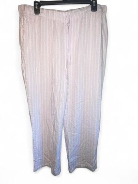 Baby Pink and White Striped Loungewear Pants